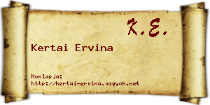 Kertai Ervina névjegykártya